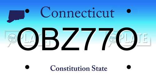 OBZ77O Connecticut License Plate