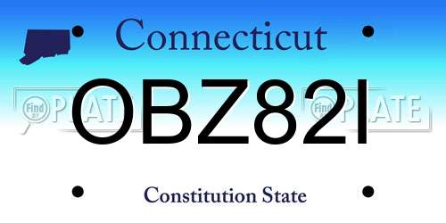 OBZ82I Connecticut License Plate