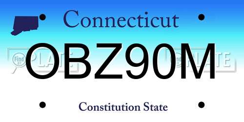 OBZ90M Connecticut License Plate