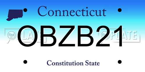 OBZB21 Connecticut License Plate