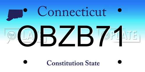 OBZB71 Connecticut License Plate