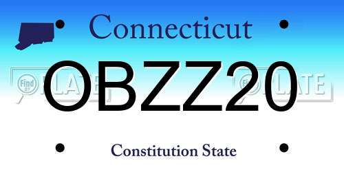 OBZZ20 Connecticut License Plate