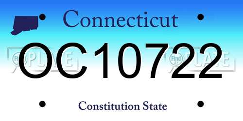OC10722 Connecticut License Plate