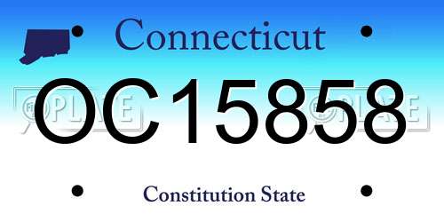 OC15858 Connecticut License Plate