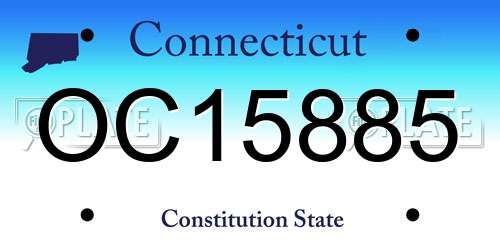 OC15885 Connecticut License Plate