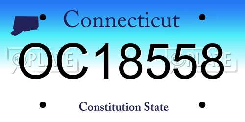OC18558 Connecticut License Plate