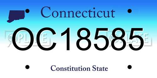 OC18585 Connecticut License Plate