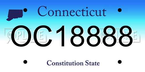 OC18888 Connecticut License Plate