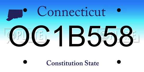 OC1B558 Connecticut License Plate