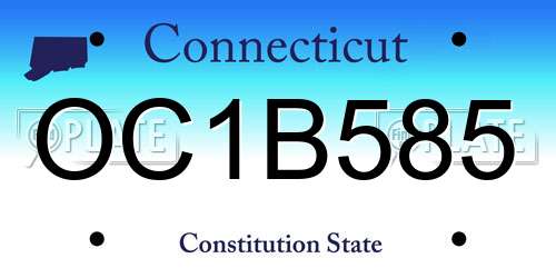 OC1B585 Connecticut License Plate