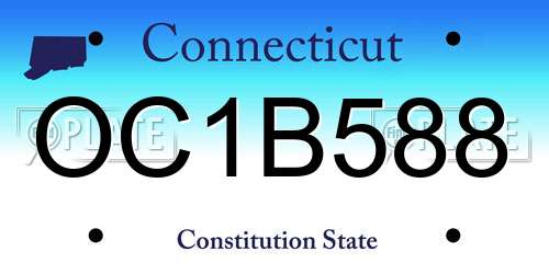OC1B588 Connecticut License Plate