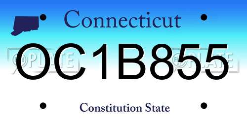 OC1B855 Connecticut License Plate
