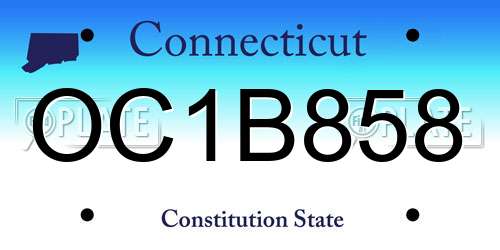 OC1B858 Connecticut License Plate