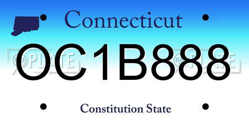 OC1B888 Connecticut License Plate