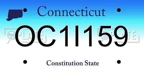 OC1I159 Connecticut License Plate