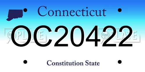 OC20422 Connecticut License Plate