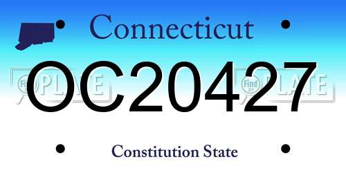 OC20427 Connecticut License Plate