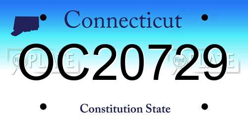 OC20729 Connecticut License Plate