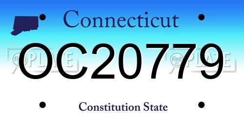 OC20779 Connecticut License Plate
