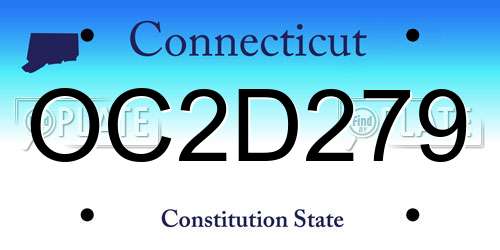OC2D279 Connecticut License Plate