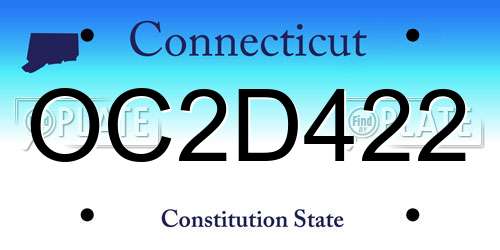 OC2D422 Connecticut License Plate