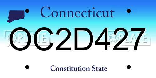 OC2D427 Connecticut License Plate