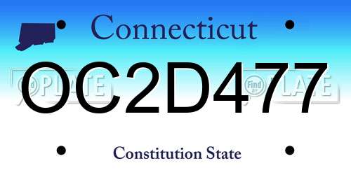 OC2D477 Connecticut License Plate