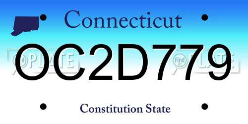 OC2D779 Connecticut License Plate