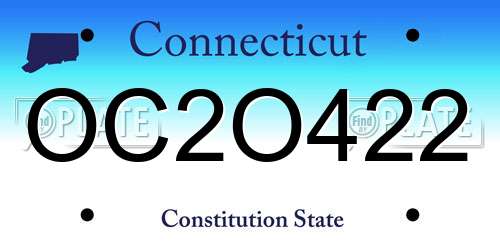 OC2O422 Connecticut License Plate