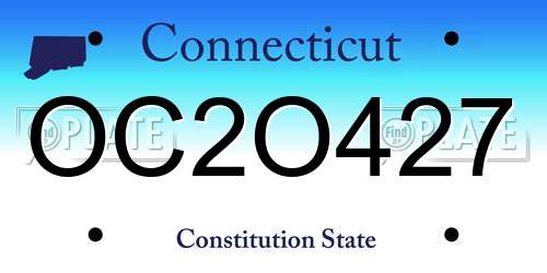 OC2O427 Connecticut License Plate