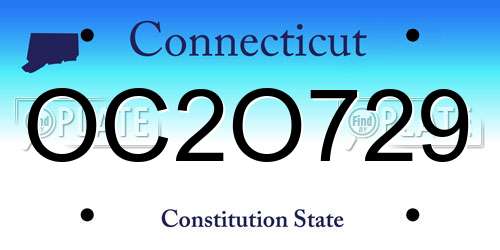 OC2O729 Connecticut License Plate