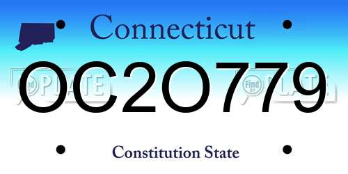 OC2O779 Connecticut License Plate