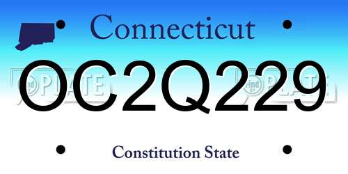 OC2Q229 Connecticut License Plate