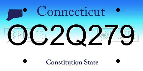 OC2Q279 Connecticut License Plate