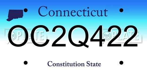 OC2Q422 Connecticut License Plate