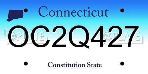 OC2Q427 Connecticut License Plate