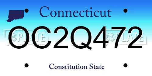 OC2Q472 Connecticut License Plate