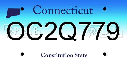 OC2Q779 Connecticut License Plate