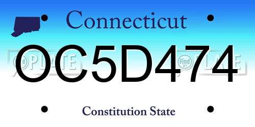 OC5D474 Connecticut License Plate