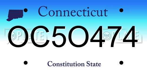 OC5O474 Connecticut License Plate