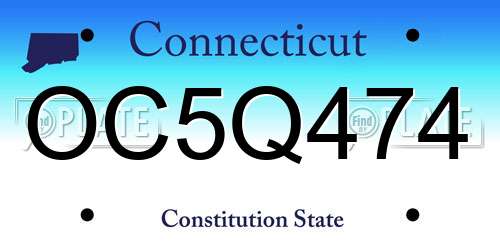 OC5Q474 Connecticut License Plate