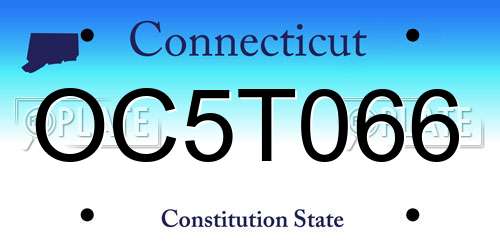 OC5T066 Connecticut License Plate