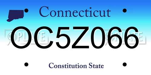 OC5Z066 Connecticut License Plate