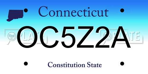 OC5Z2A Connecticut License Plate