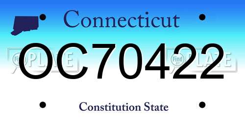 OC70422 Connecticut License Plate