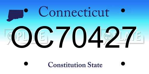 OC70427 Connecticut License Plate