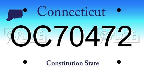 OC70472 Connecticut License Plate