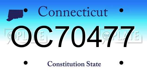 OC70477 Connecticut License Plate