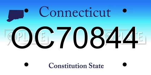 OC70844 Connecticut License Plate