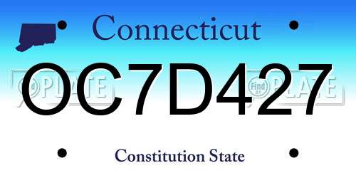 OC7D427 Connecticut License Plate